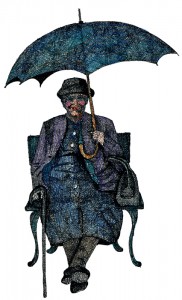 Tante Mari mit Schirm